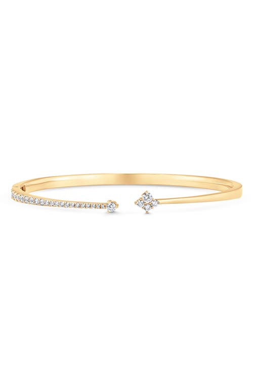 Sara Weinstock 18k Yellow Gold Dujour Diamond And 4-cluster Open Bangle Bracelet In Yellow Gold