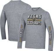 Champion Men's Champion Heather Gray Vegas Golden Knights Tri-Blend Dual-Stripe Long Sleeve T-Shirt