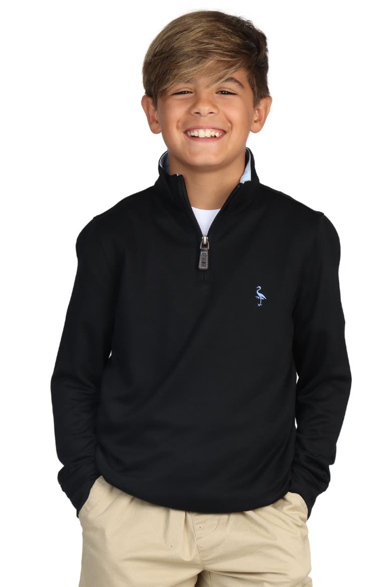 Kids' Modal Blend Quarter Zip Pullover, Main, color, BLACK