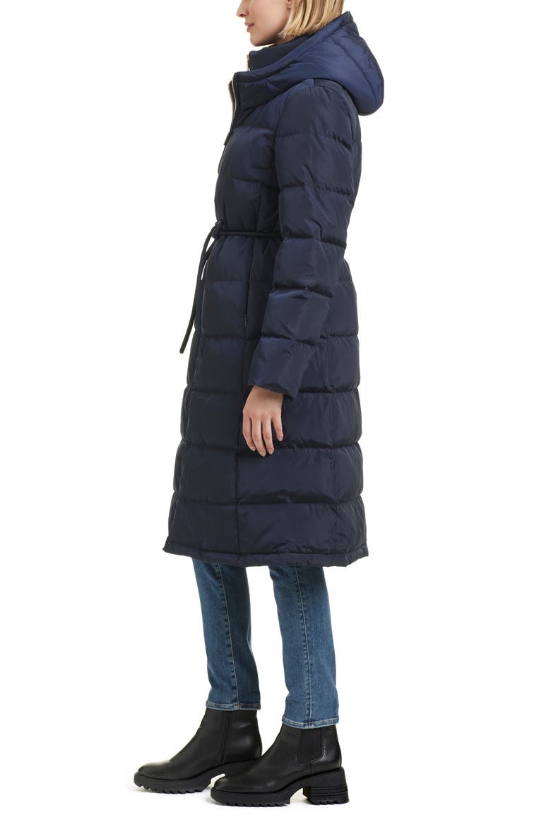 quilted down puffer coat with quilted zip bib, Alternate, color, MIDNIGHT NAVY