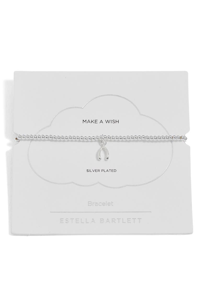 Wishbone Stretch Bracelet, Alternate, color, SILVER PLATED