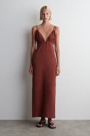 COS Gathered V-Neck Maxi Dress