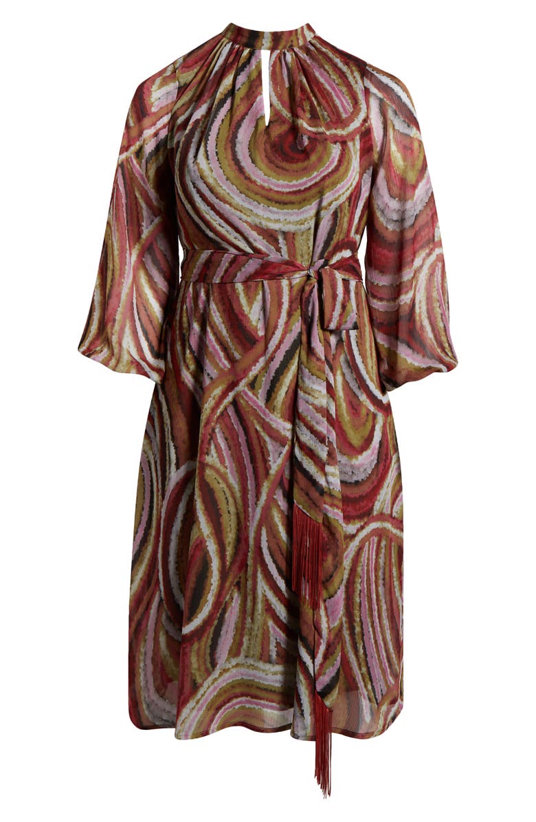 Tahari ASL Chiffon Midi Dress, Alternate, color,