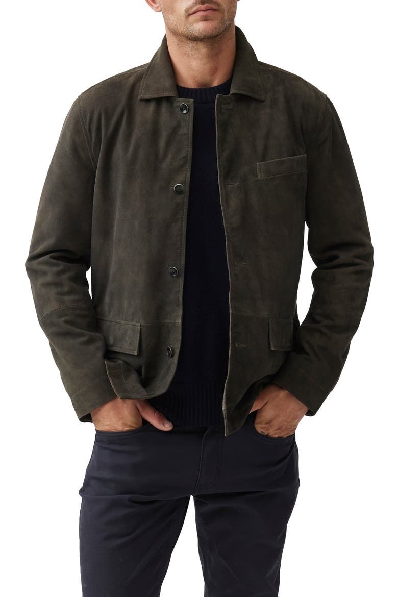 Somerset Suede Shirt Jacket, Main, color, MOUSE