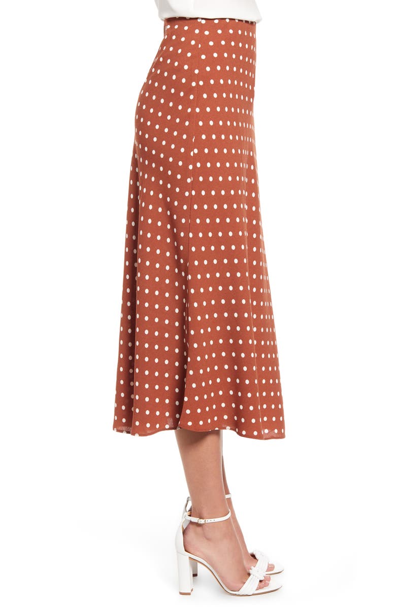 Halogen<sup>®</sup> Bias Cut A-Line Skirt, Alternate, color, Rust Spaced Dot