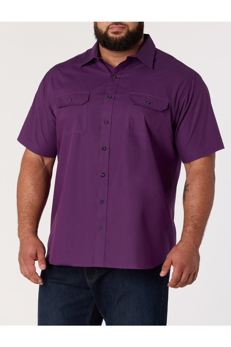 Big & Tall Double-Pocket Sport Shirt, Alternate, color, POTENT PURPLE