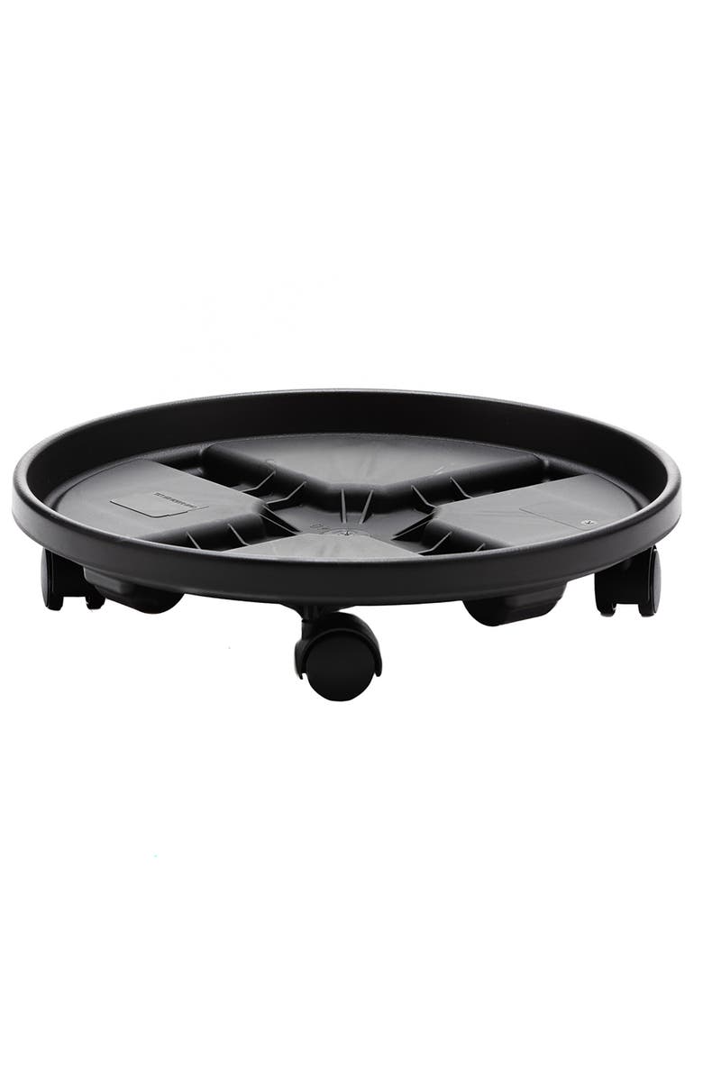 Bloem 16" Round Planter Caddy With Wheels, Black, Main, color, 