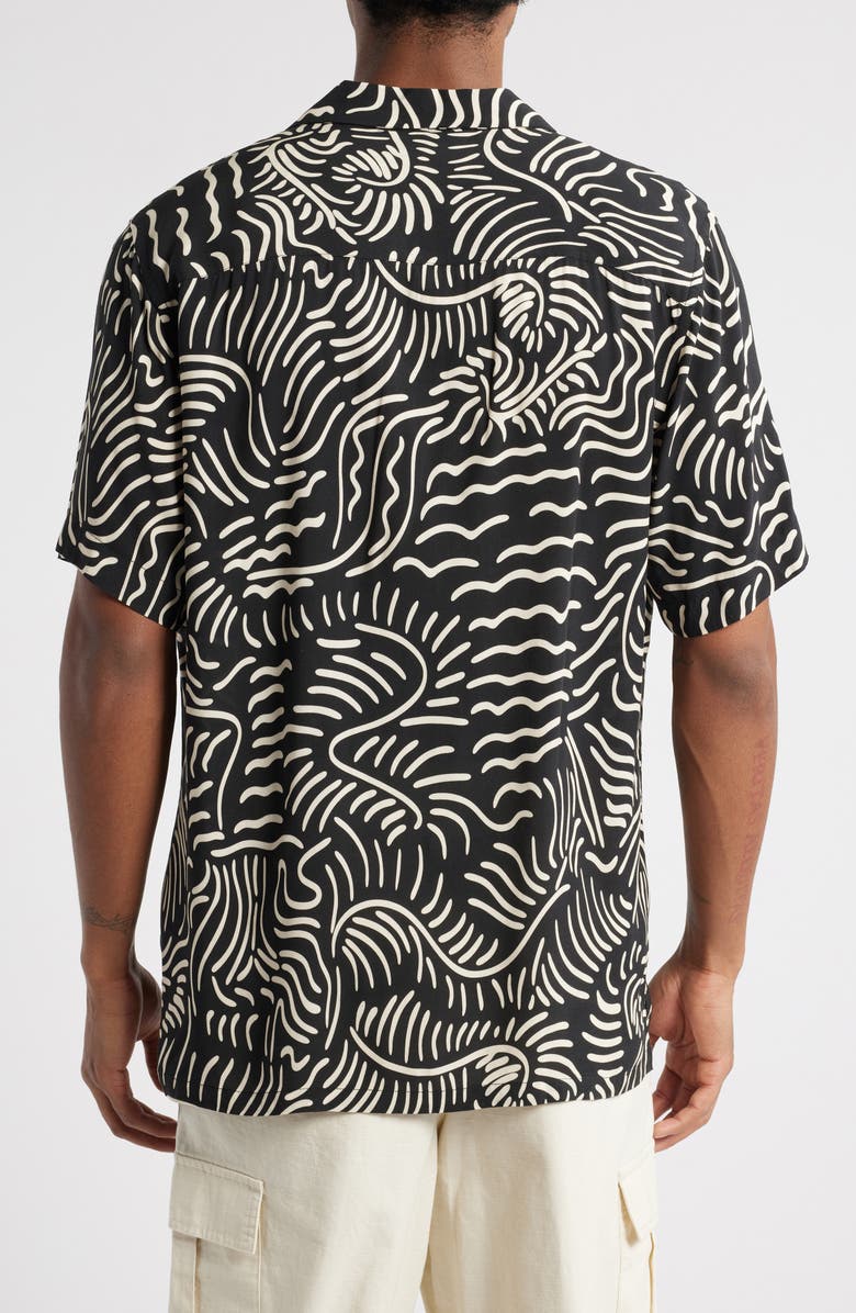 OAS Lorenzo Abstract Botanic Print Viscose Camp Shirt, Alternate, color, 