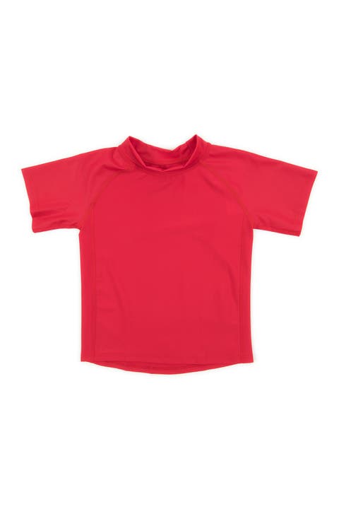 Kids Short Sleeve Rash Guard, UPF 50+ Swim Shirt