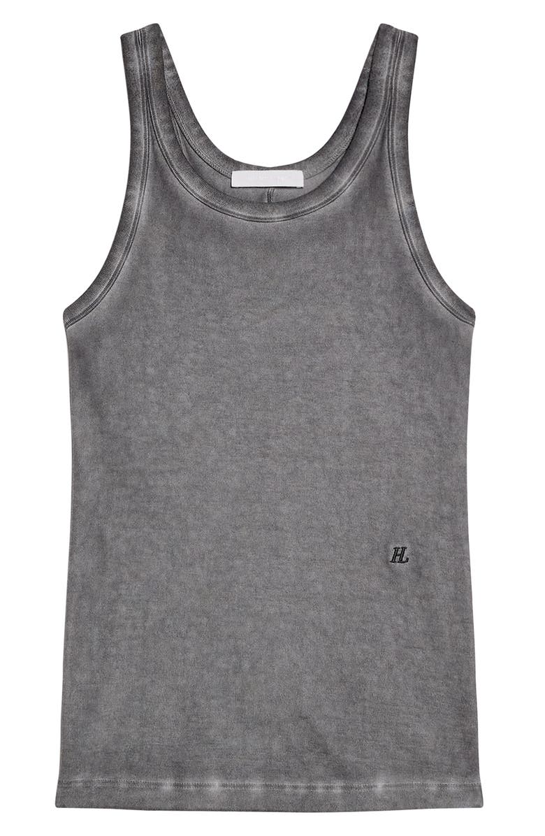Helmut Lang Garment Dyed Racerback Pima Cotton Tank Top, Alternate, color, Gunmetal