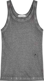 Helmut Lang Garment Dyed Racerback Pima Cotton Tank Top