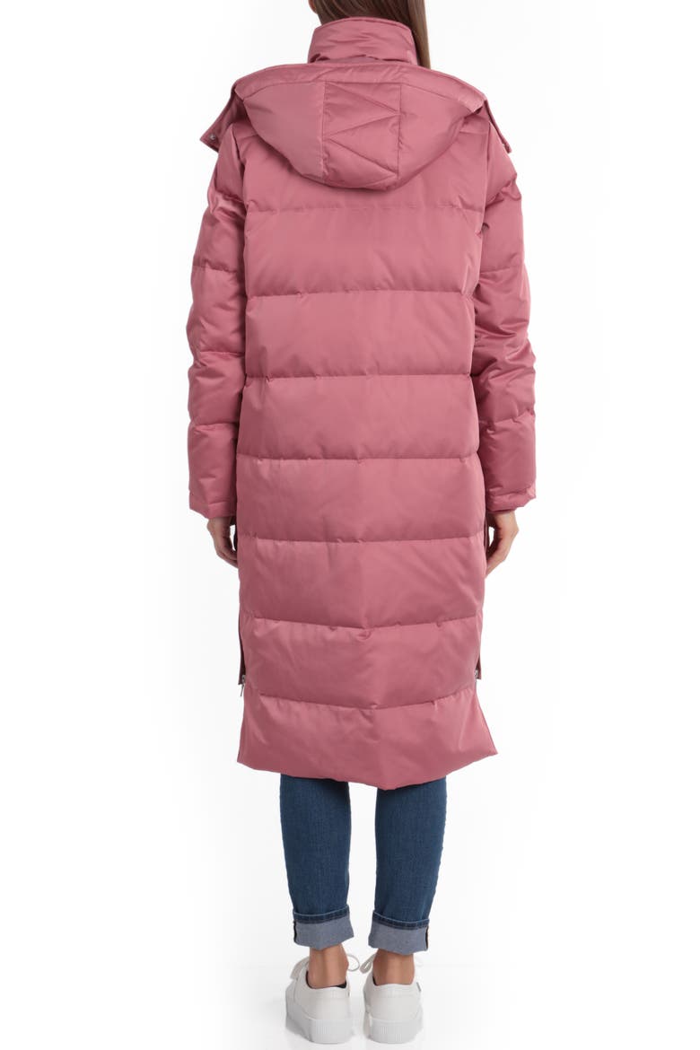 Insulated Step Hem Puffer Coat, Alternate, color, ROSE
