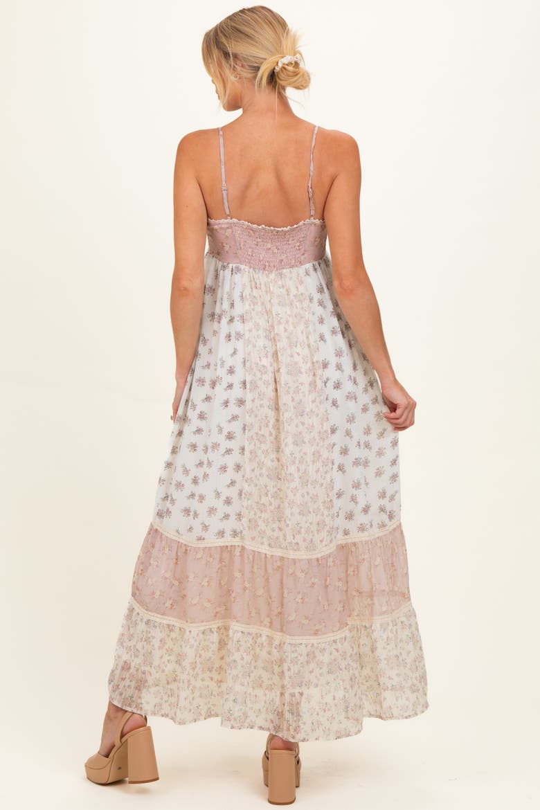 Mixed Floral Maxi Dress, Alternate, color, Mauve