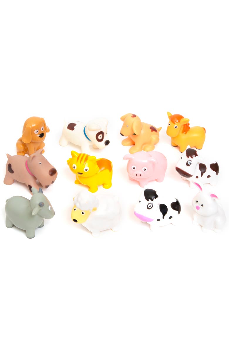 Boley Bath Toy Bucket Farm Animals 12Pc Playset, Main, color, 