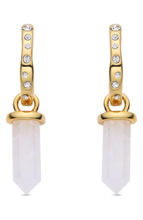 Eye Candy Los Angeles Clear Quartz Huggie Hoop Earrings