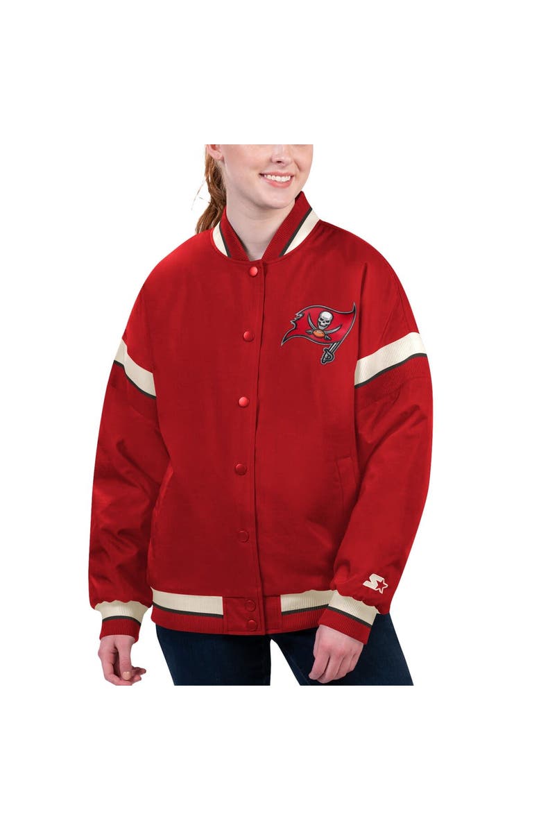 STARTER Women's Starter Red Tampa Bay Buccaneers Tournament Full-Snap Varsity Jacket, Alternate, color, 