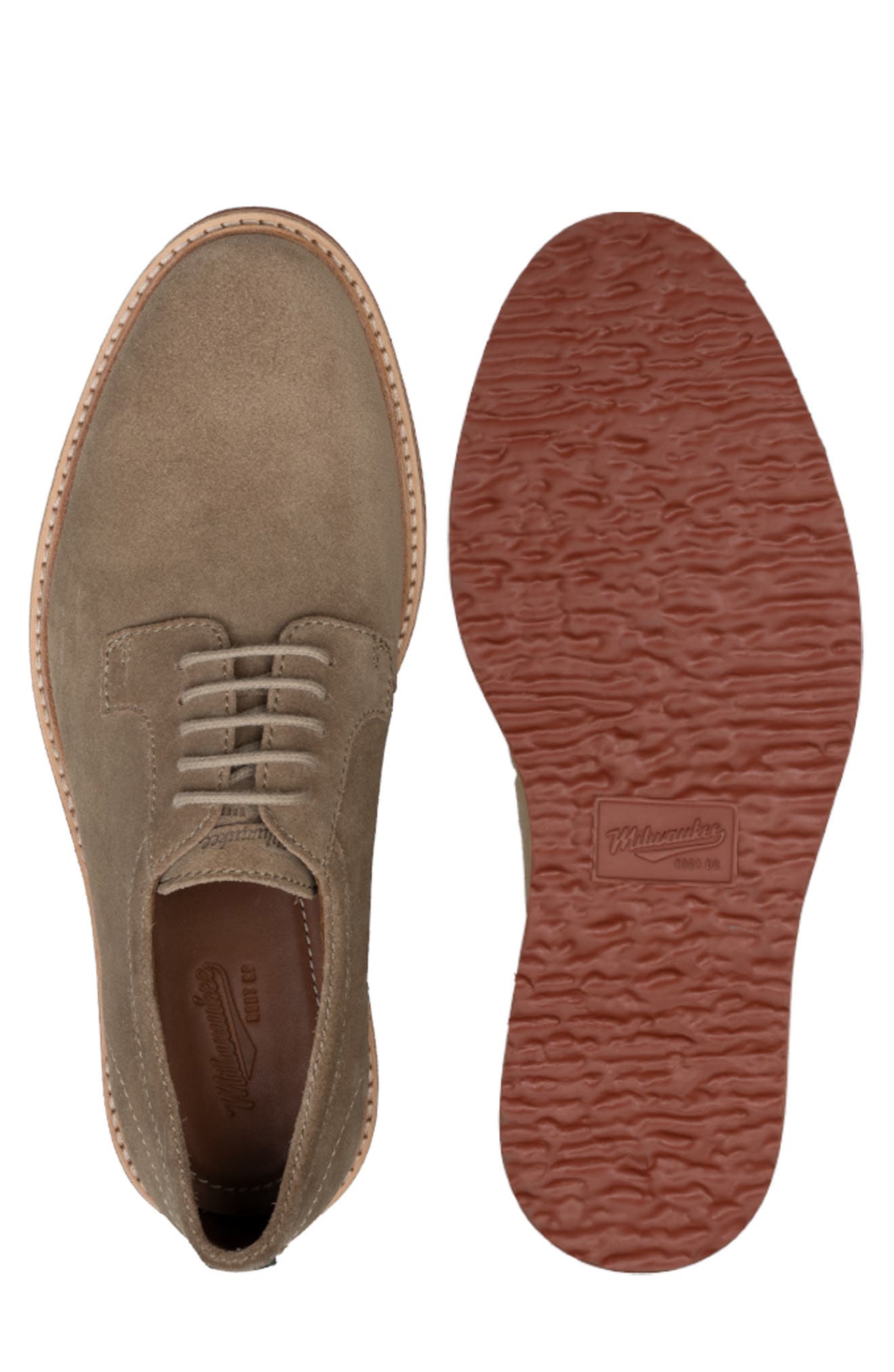 Sanford Leather Plain Toe Derby, Alternate, color, TAUPE