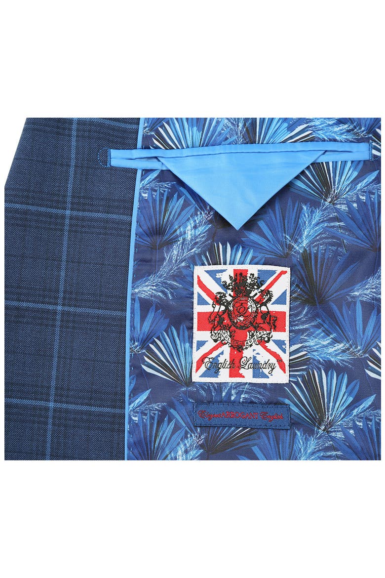Windowpane Blue Mélange Suit, Alternate, color, NAVY