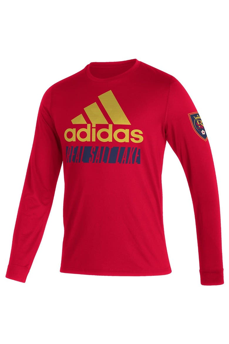 Men's adidas Red Real Salt Lake Vintage Performance Long Sleeve T-Shirt, Alternate, color, Red