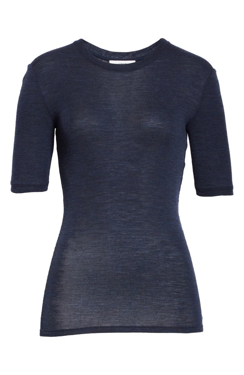 Vince Elbow Sleeve Wool Tee, Alternate, color,