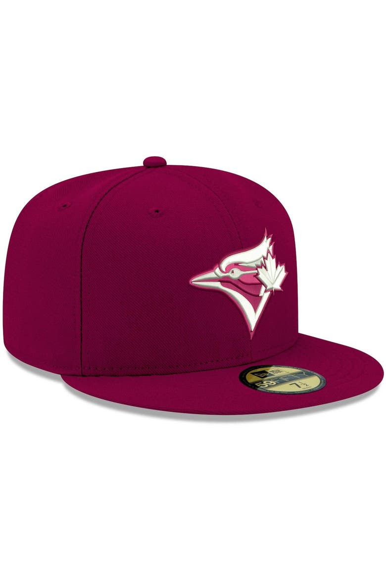 Men's New Era Cardinal Toronto Blue Jays White Logo 59FIFTY Fitted Hat, Alternate, color, Cardinal