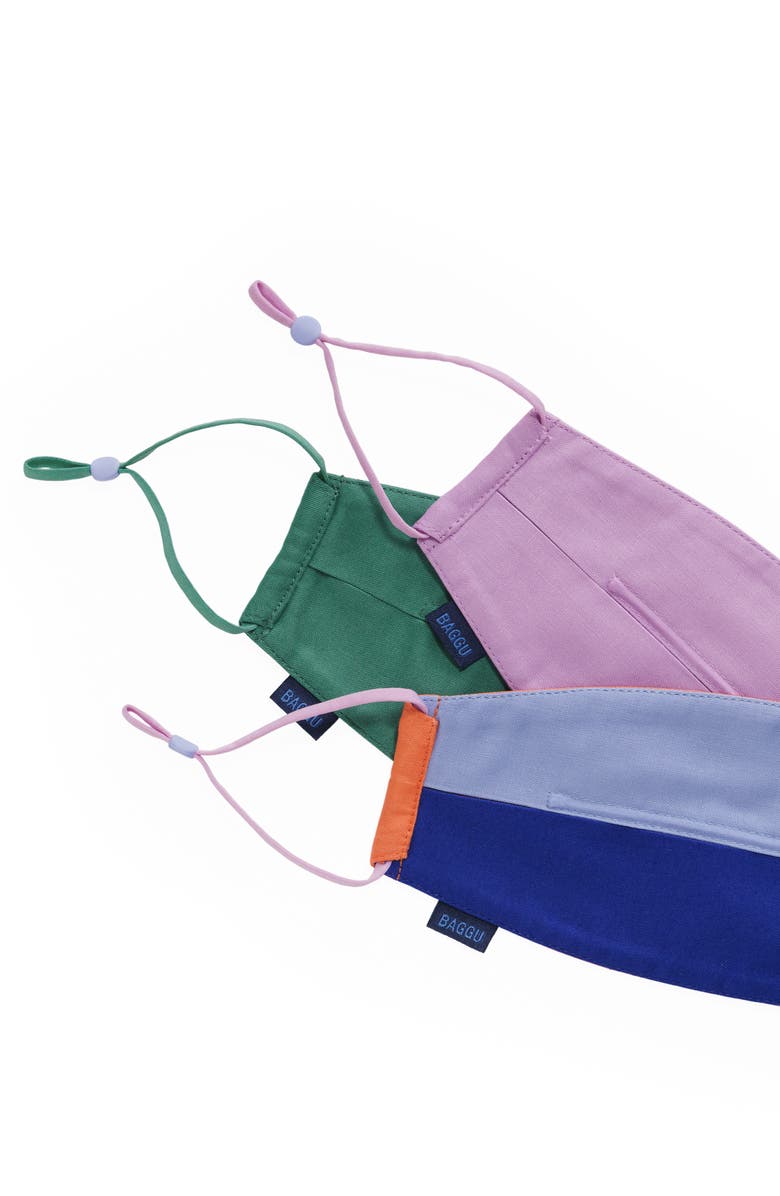 Baggu 3-Pack Cactus Organic Cotton Adult Face Masks, Alternate, color,