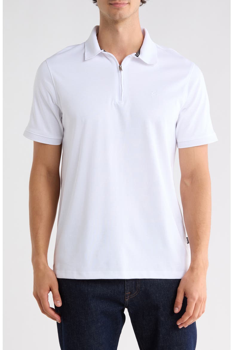 Everette Quarter Zip Knit Polo, Main, color, WHITE