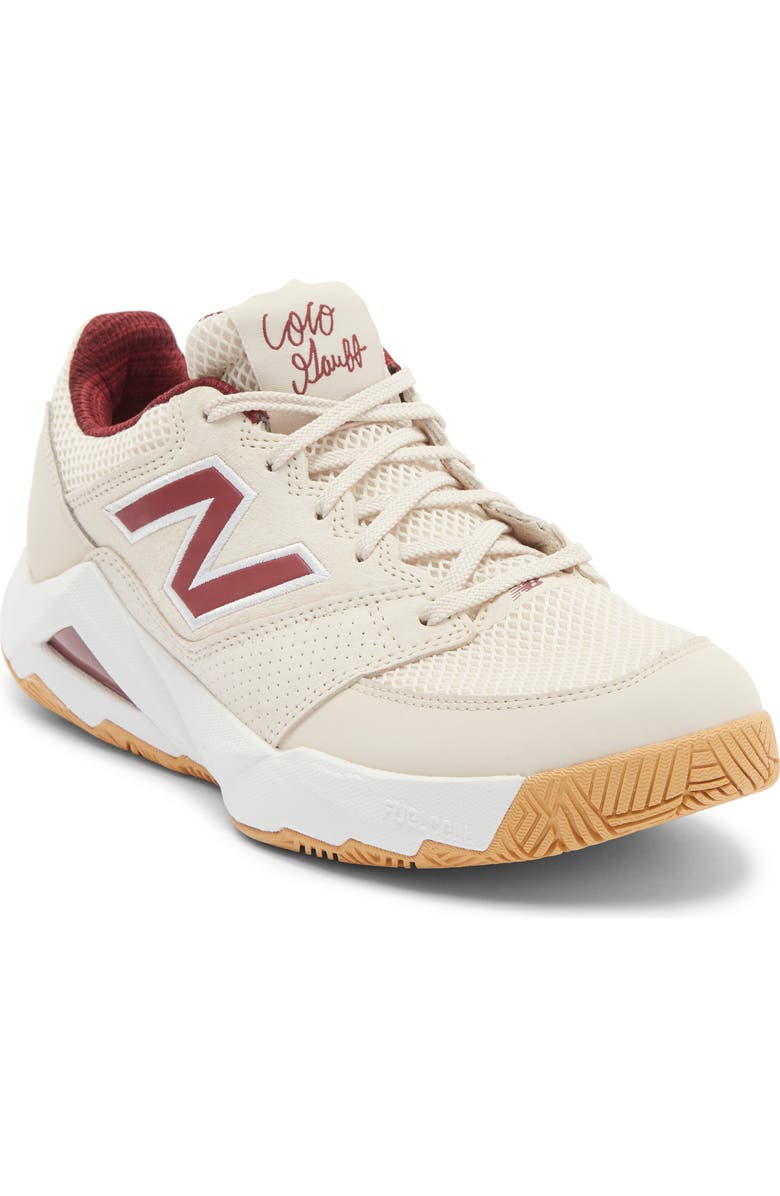 New Balance Coco Delray Tennis Shoe, Main, color, Bisque/ Monarch Burgundy