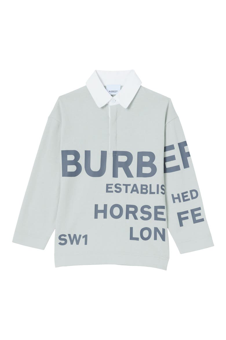 Kids' Jessy Long Sleeve Cotton Polo, Main, color, STERLING GREY