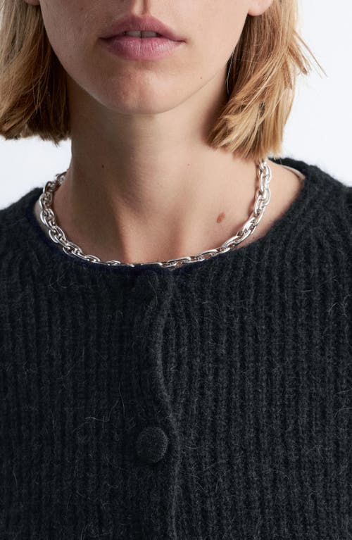 & Other Stories Wool & Alpaca Blend Rib Cardigan In Blue