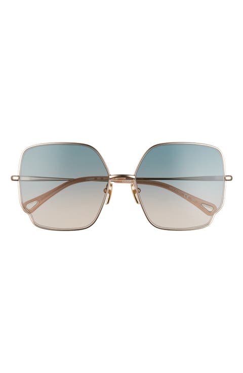 60mm Gradient Square Sunglasses