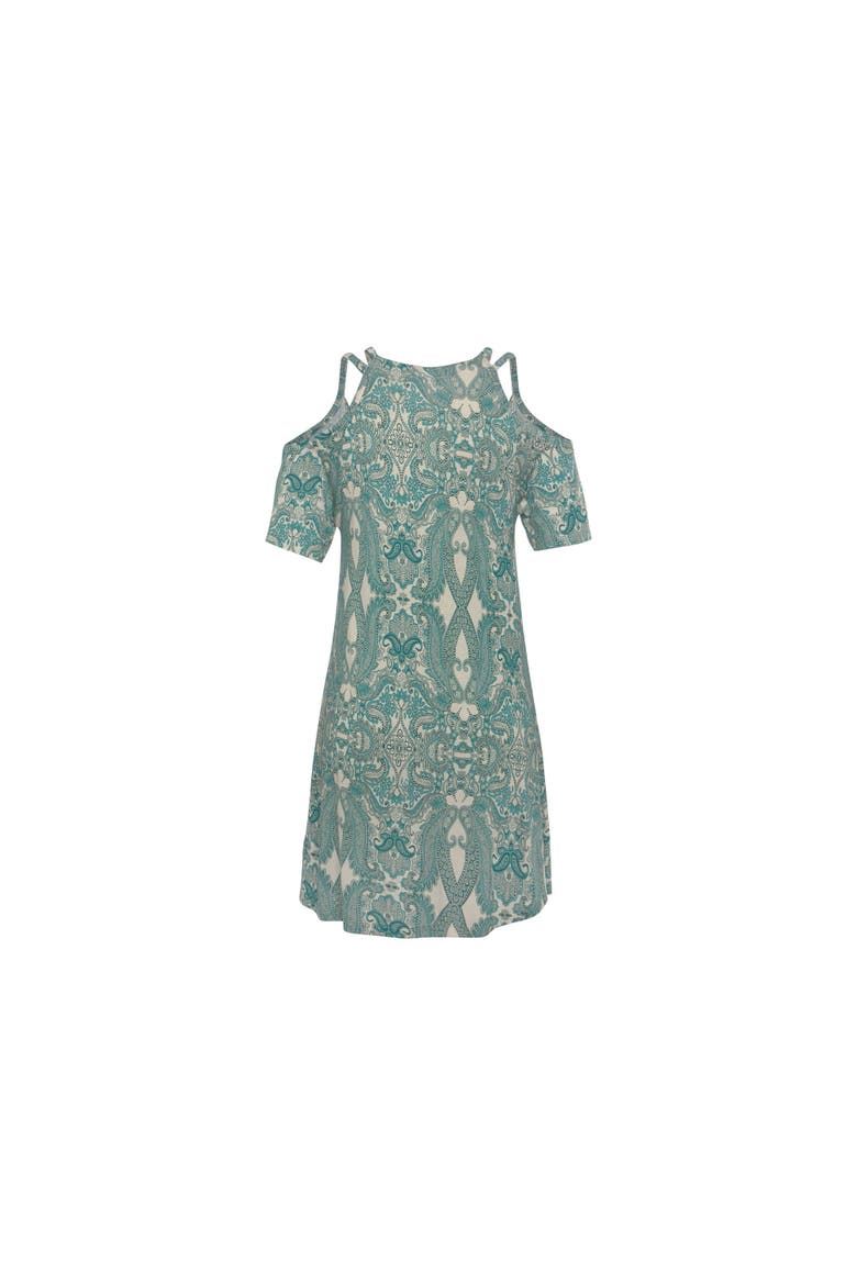 Cold Shoulder Dress, Alternate, color, Green Patterned
