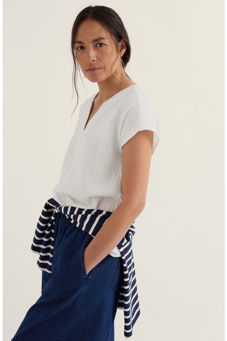 Landscape Organic Cotton Gauze Top, Alternate, color, CHALK