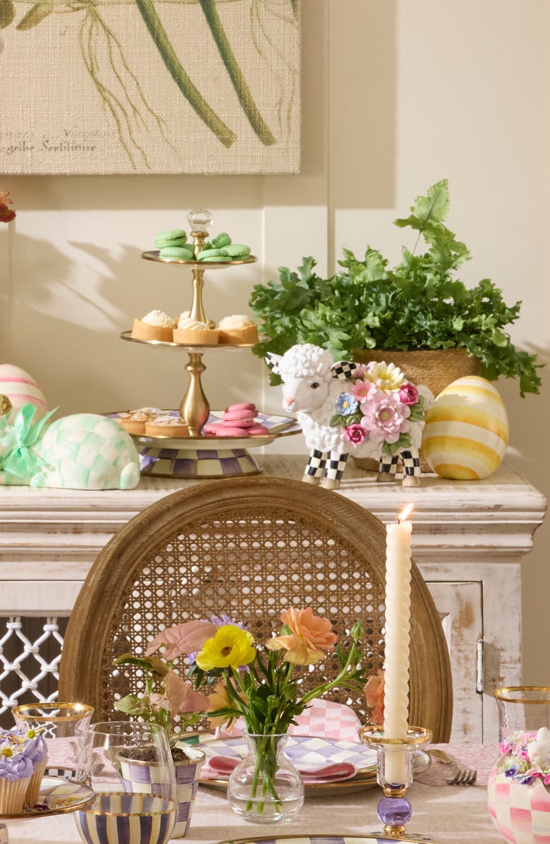 MACKENZIE CHILDS Frolic Spring Lamb Figurine, Alternate, color, White