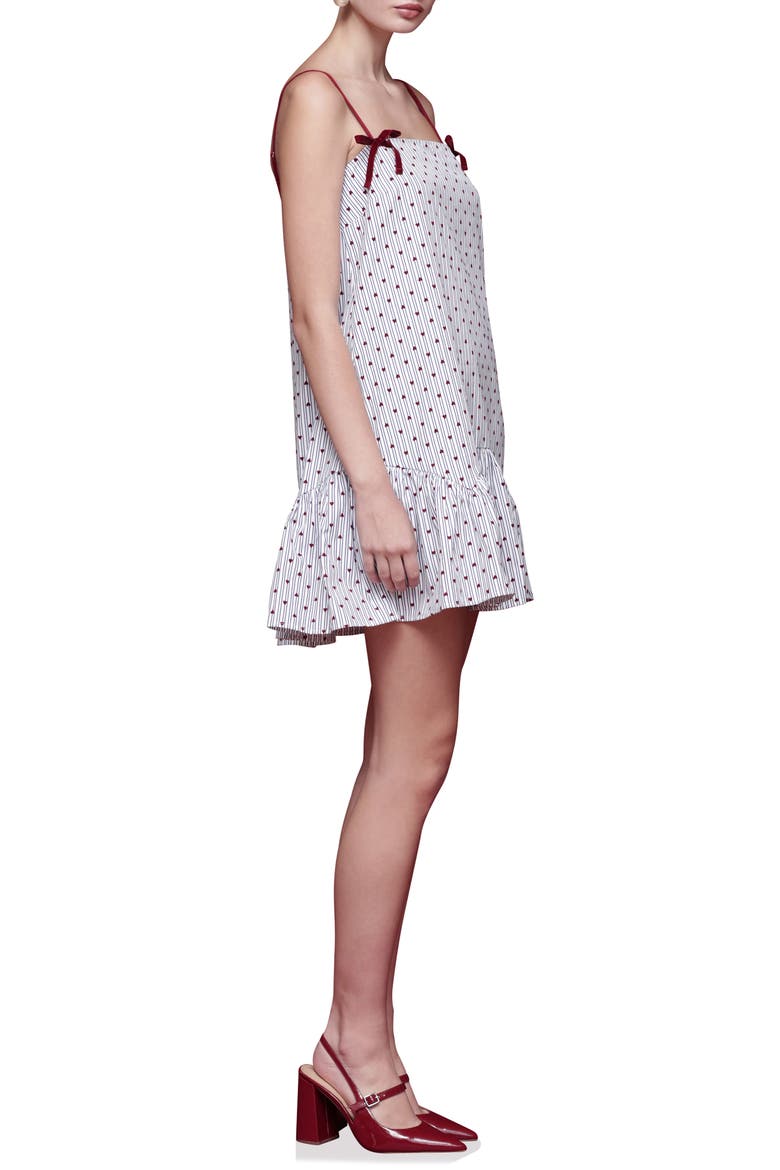 Babydoll Heart & Stripe Minidress, Alternate, color, BLUE STRIPE RED HEAR