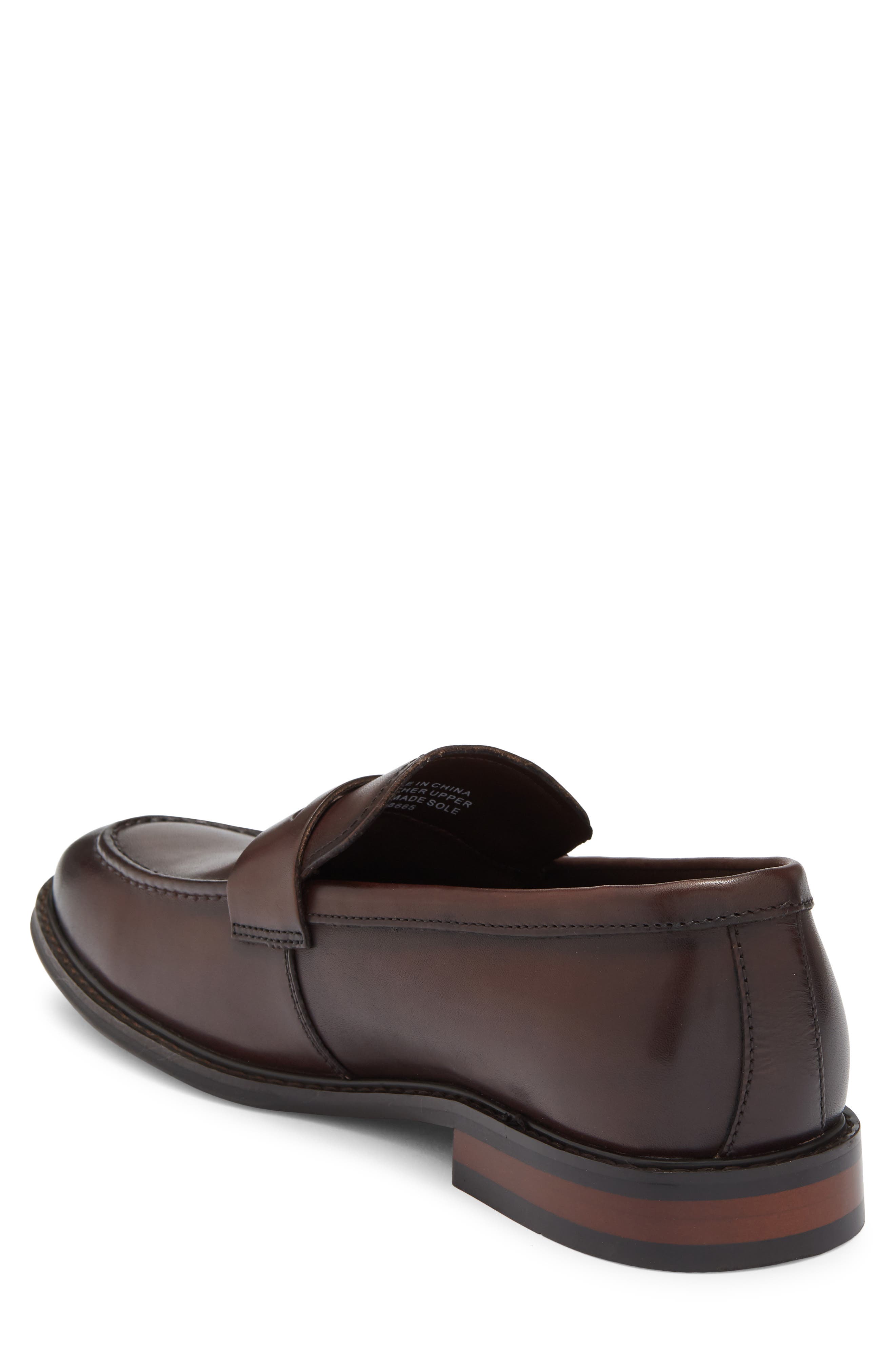 Shilo Leather Penny Loafer, Alternate, color, DARK BROWN