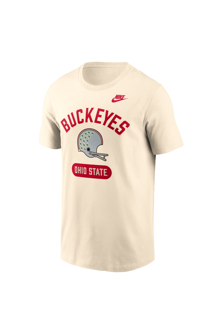 Men's Nike Natural Ohio State Buckeyes Legacy Arch Helmet T-Shirt, Alternate, color, Natural