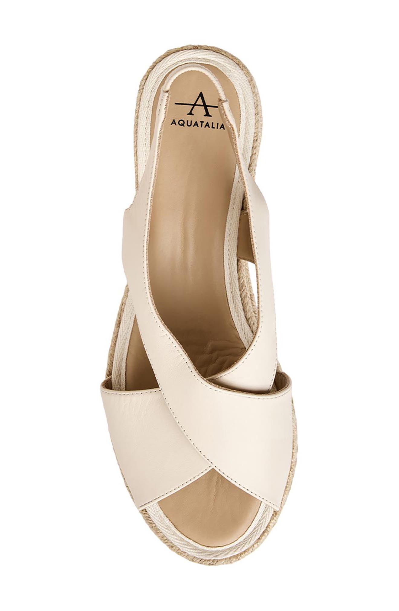 Adelina Weatherproof Slingback Espadrille Platform Wedge Sandal, Alternate, color, SOFT WHITE LEATHER