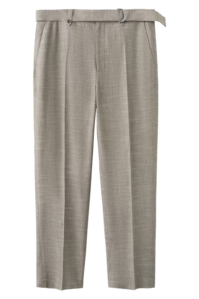 Belted Relaxed Fit Pants, Main, color, MINK GREY