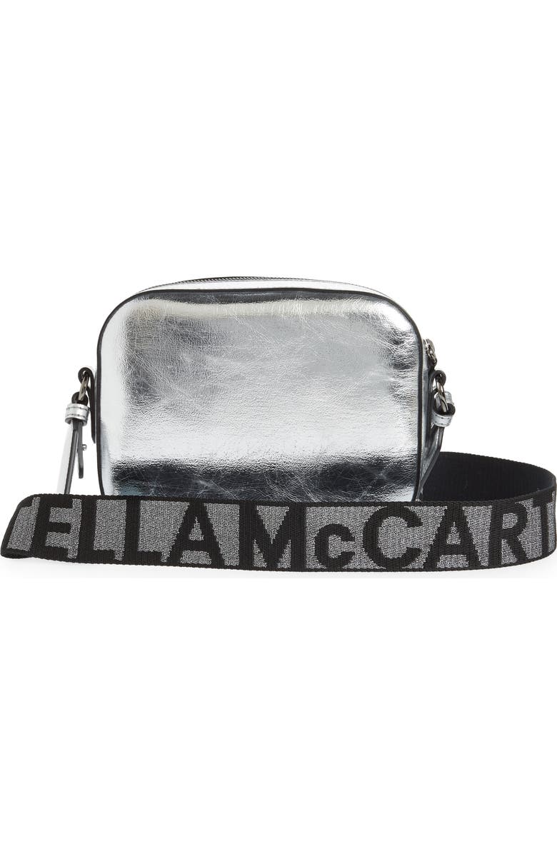 Stella McCartney Small Metallic Faux Leather Camera Bag, Alternate, color,