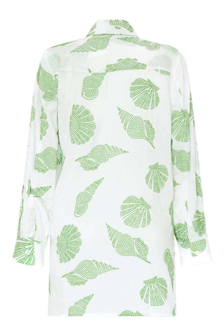 Cleo Embroidered Cover-Up Minidress, Alternate, color, WHITE/ GREEN