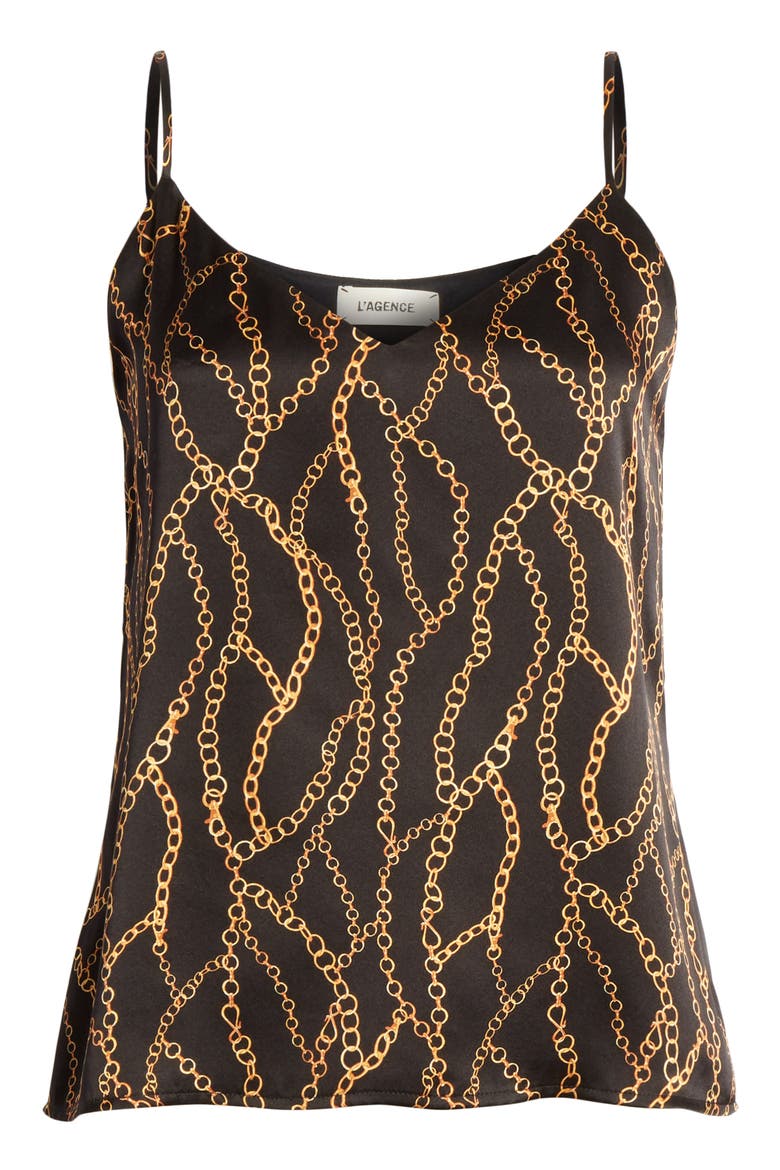 Jane Print Silk Camisole, Alternate, color, CHAIN PRINT
