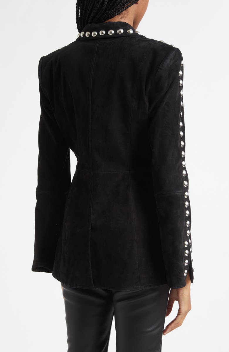 Cinq à Sept Studded Suede Blazer, Alternate, color, Black