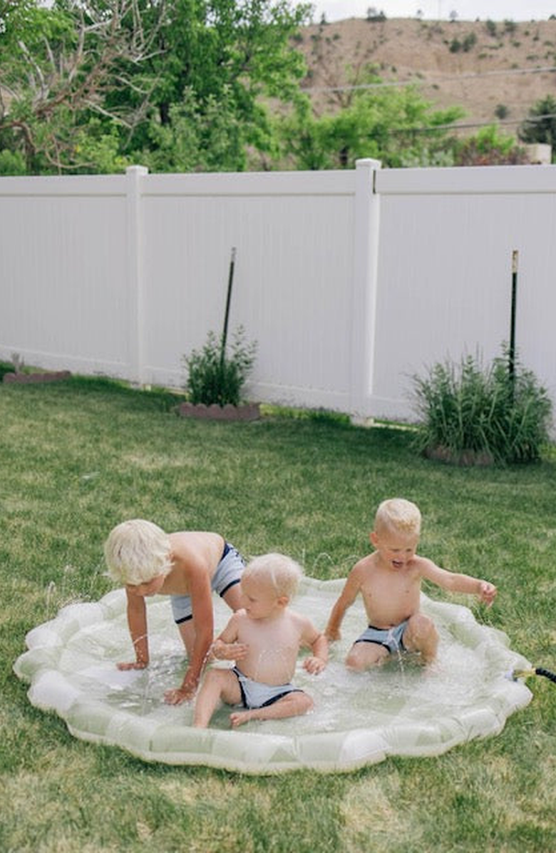 BROOKLYN NEUTRAL Gingham Splash Pad, Alternate, color, Green Gingham