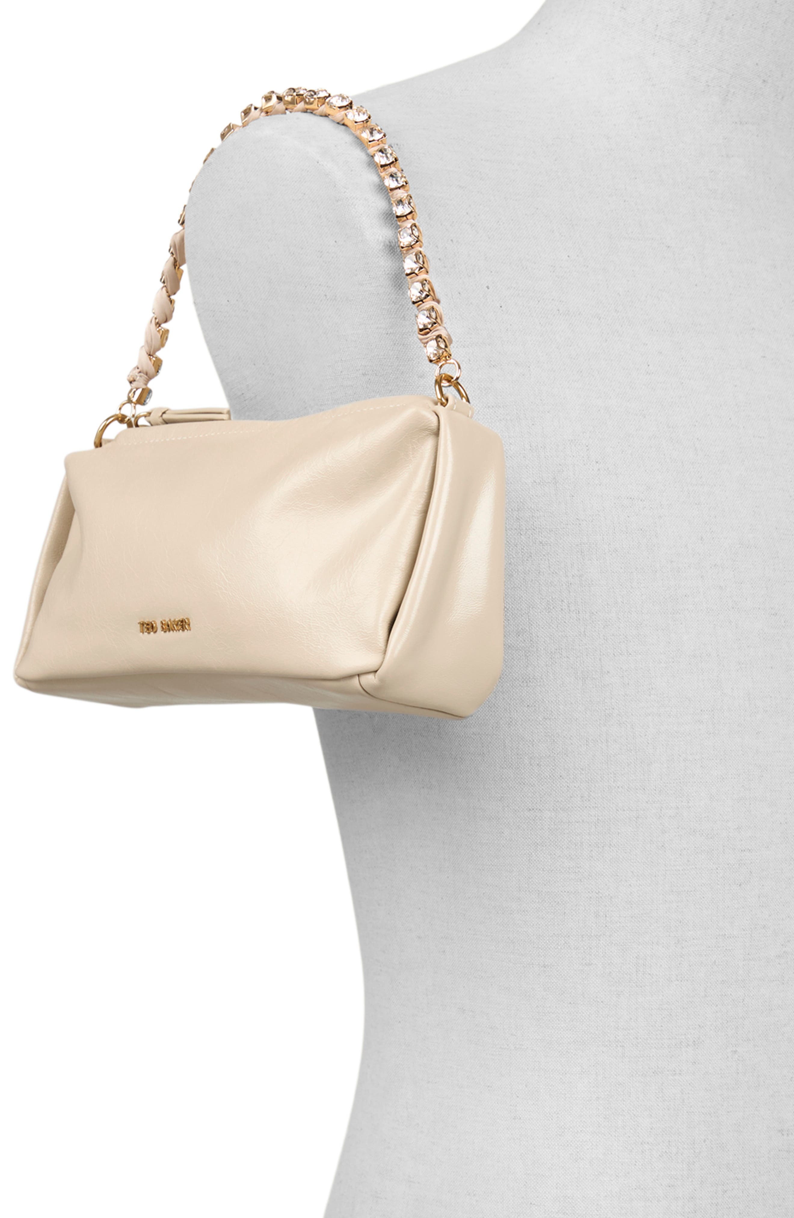 Ted Baker London Nicki Leather Shoulder Bag, Alternate, color, Paper Glossy Leather Shiny