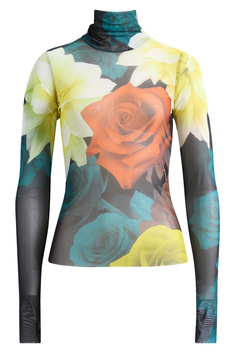 Zadie Floral Mesh Top, Alternate, color, CITRON BLOSSOM