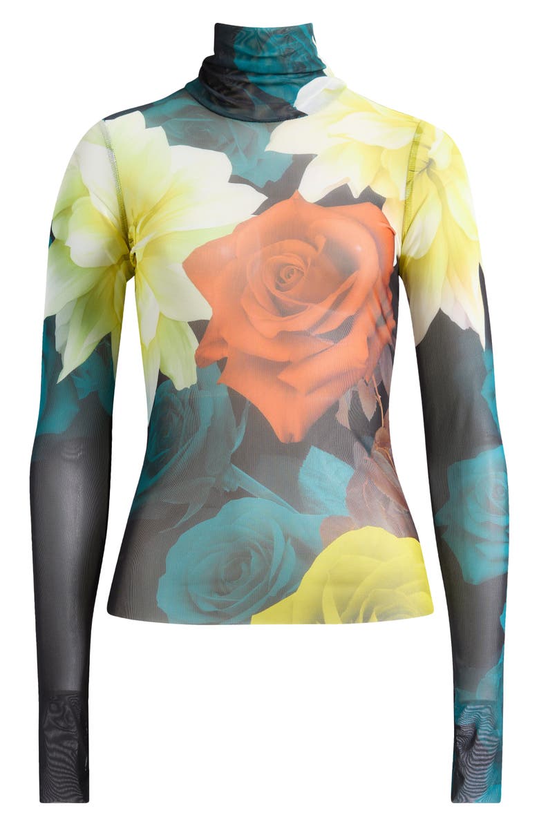 AFRM Zadie Floral Mesh Top, Alternate, color, Citron Blossom
