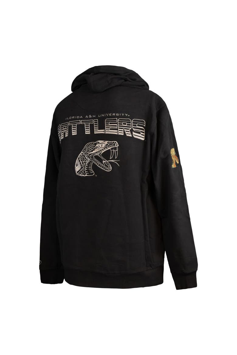 Men's FISLL  Black Florida A&M Rattlers Puff Print Sliced Pullover Hoodie, Alternate, color, Black