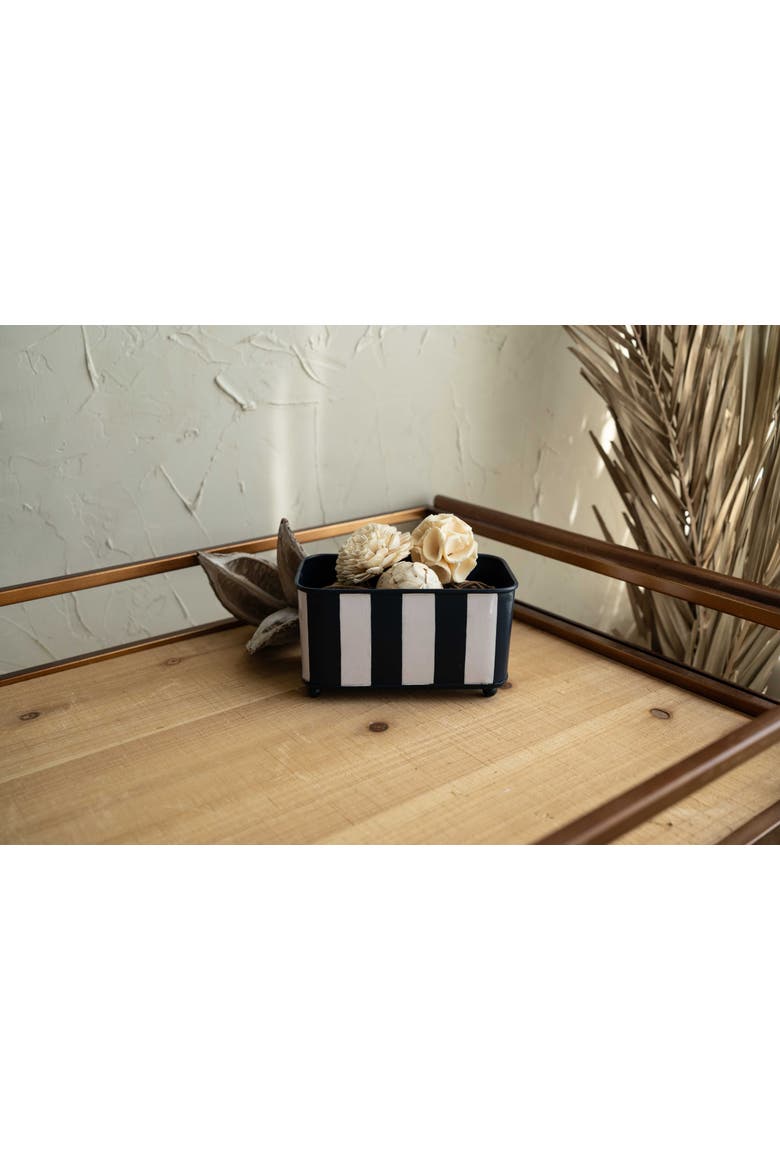 Cabana Striped Navy Mini Planter, Alternate, color, Blue