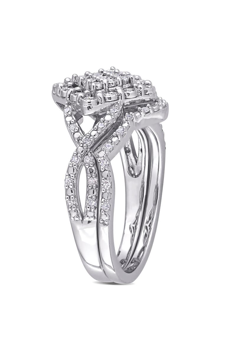 DELMAR Diamond Engagement Ring Set - 0.27ctw, Alternate, color, Silver